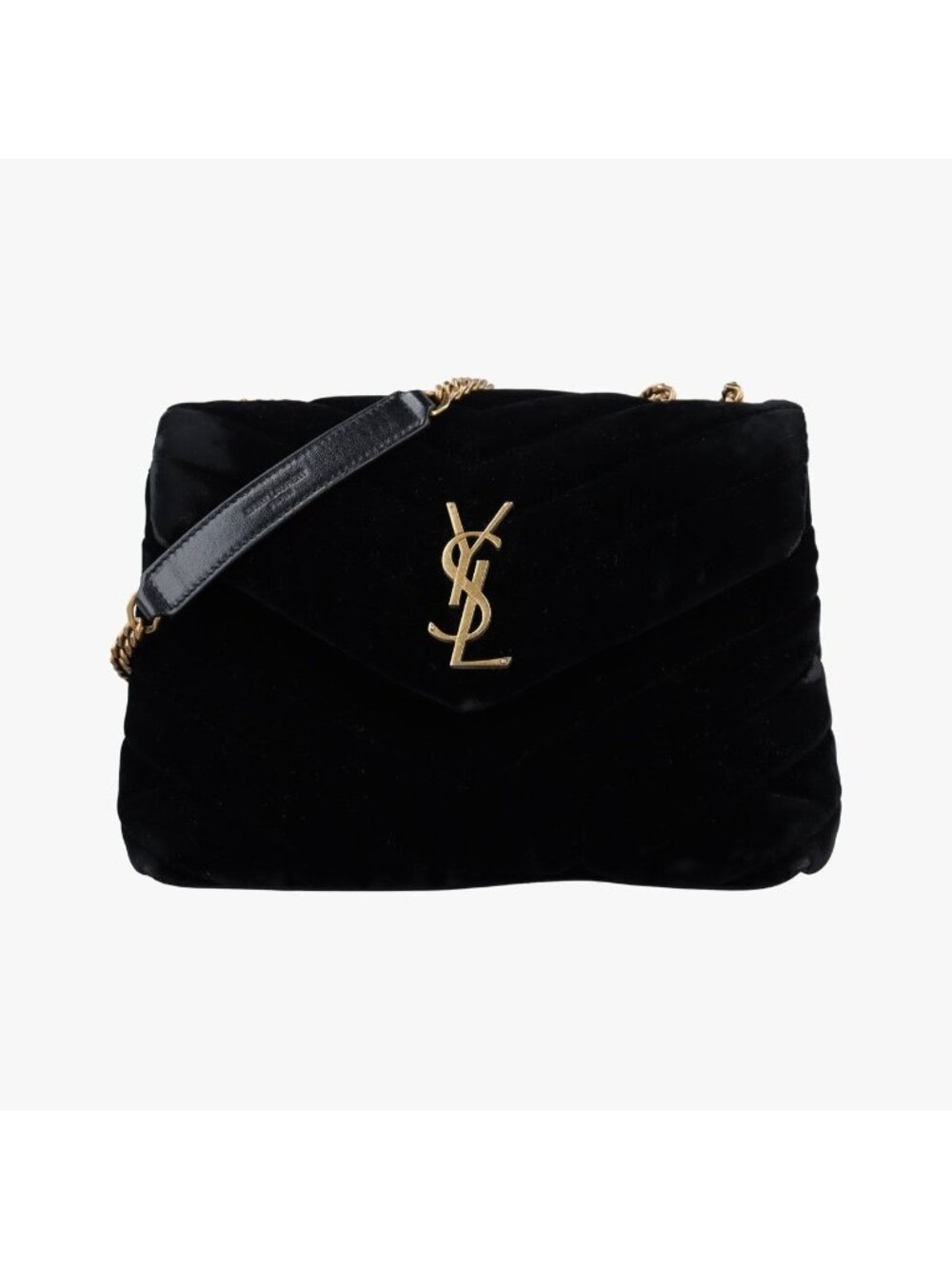 Saint Laurent Loulou Black Velour Shoulder Bag